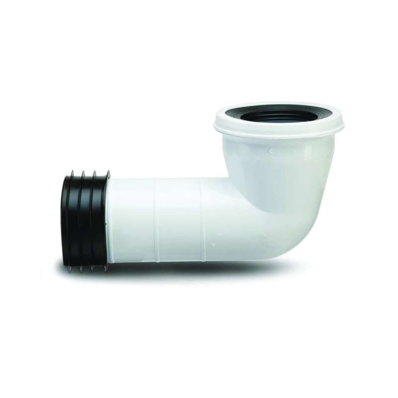 Polypipe SK42 - Kwickfit 90° Pan Connector (225mm Leg) 4In/110mm. Polypropylene.