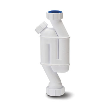Polypipe WST2 - Straight Through Trap (75mm Seal) 32mm X 32mm Outlet 2 Cleaning Eyes. (WST2)