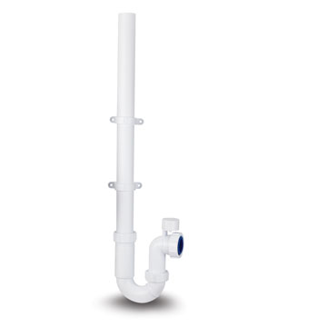 Polypipe WT59Pv - Washing Machine Trap 75mm Seal 40mm. Anti-Syphon With 0.6M Upstand Pipe & 2 Clips. (WT59PV)