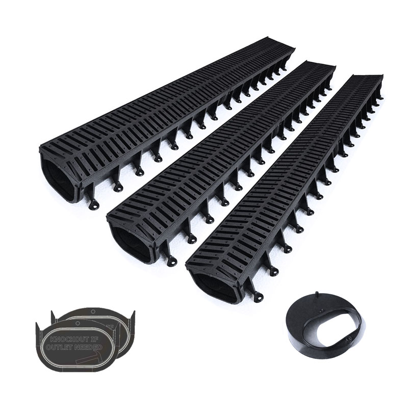 Supadrain Pro Line Channel Drain Garage Pack with Plastic Grate - 3000mm (D1041)