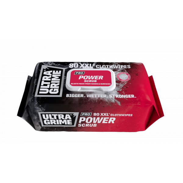 Ultragrime Pro Power Scrub Clothwipes - Pack 80 Wipes (UGP80)