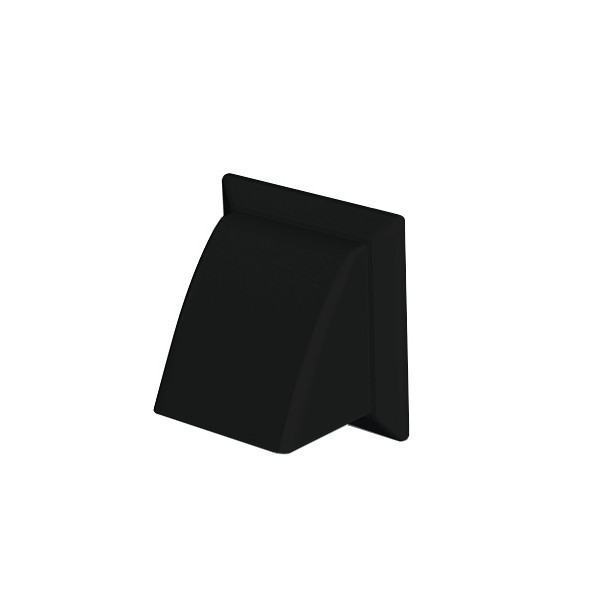 Domus 100mm Rigid Duct Outlet Cowled With Damper - Black (DV4902BK)