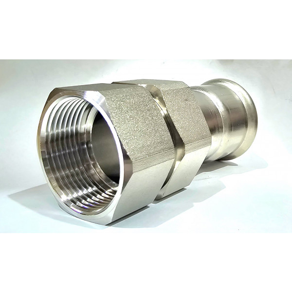 Watergas Stainless Steel 316 Press - Female Union Adapter - With Flat
