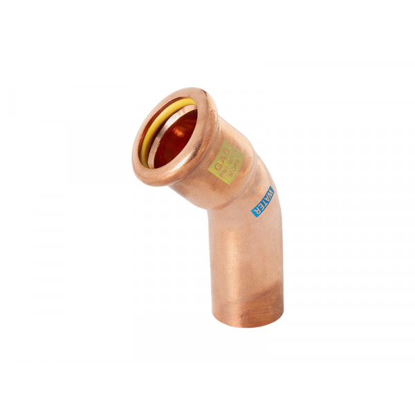 Watergas Copper Press - 45° Spigot - 28mm