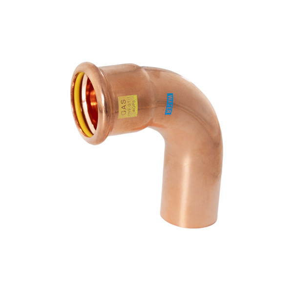 Watergas Copper Press - 90° Spigot - 22mm
