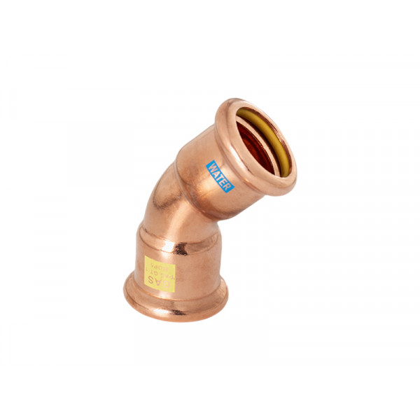 Watergas Copper Press - 45° Bend - 28mm