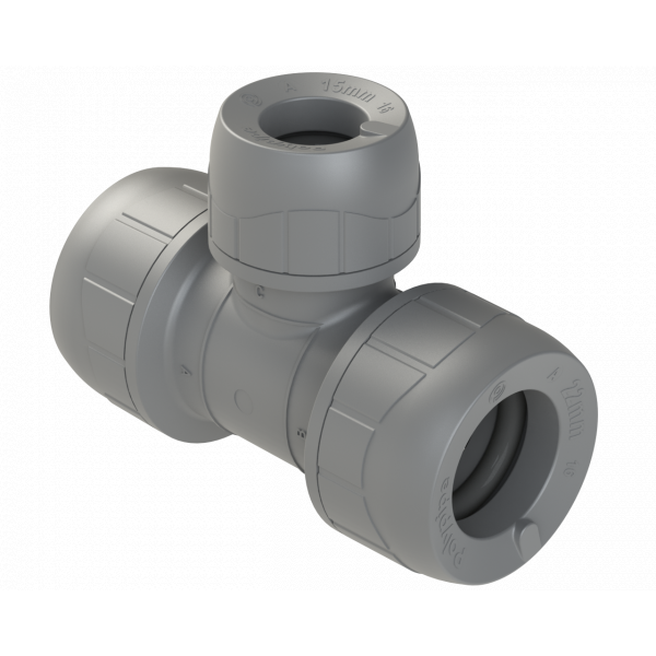 Polypipe 22mm X 22mm X 15mm Polyplumb Tee(5) (PB1122)
