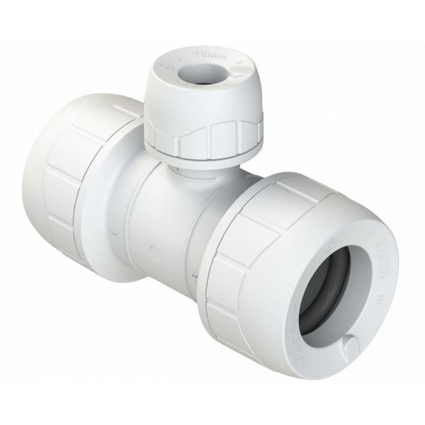 Polypipe Enhanced 22X22X10mm Polyplumb Br Tee (PB112210EW)