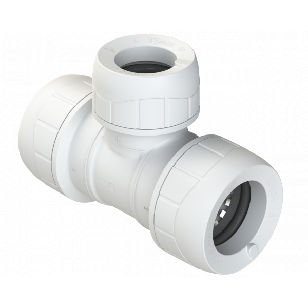 Polypipe Enhanced 28X28X22mm Polyplumb Br Tee (PB1128EW)