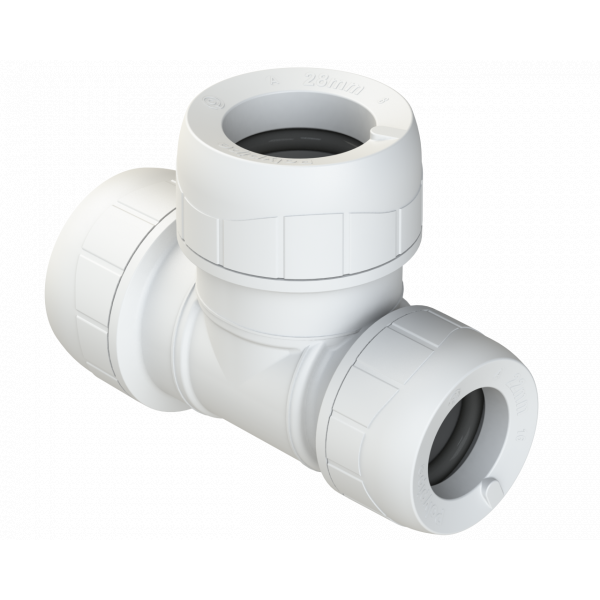 Polypipe Enhanced 28X22X28mm P/plumb Red Tee (PB1428EW)