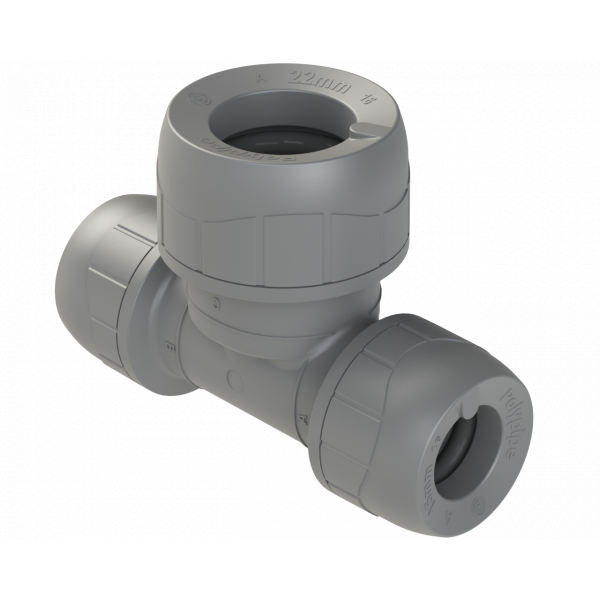 Polypipe 15 X 15 X 22 Polyplumb 2ER Tee (5) (PB1622)
