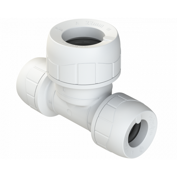 Polypipe Enhanced 15X15X22mm P/plumb 2ER Tee (PB1622EW)