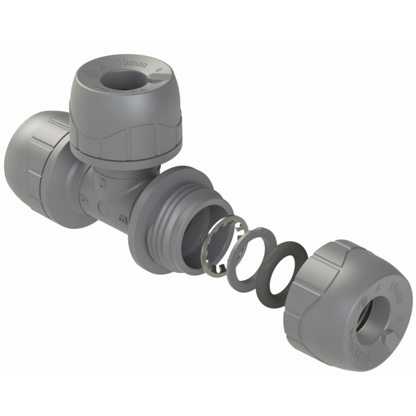 Polypipe 10mm Polyplumb Equal Tee (10) (PB210)