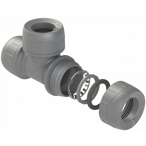 Polypipe 22mm Polyplumb Equal Tee (10) (PB222)