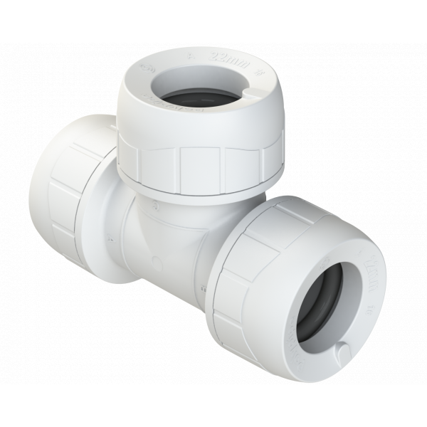 Polypipe Enhanced 22mm Polyplumb Equal Tee (PB222EW)