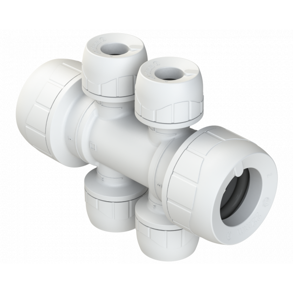 Polypipe Enhanced 22X10mm 4 Port Sock/sock (PB4822EW)