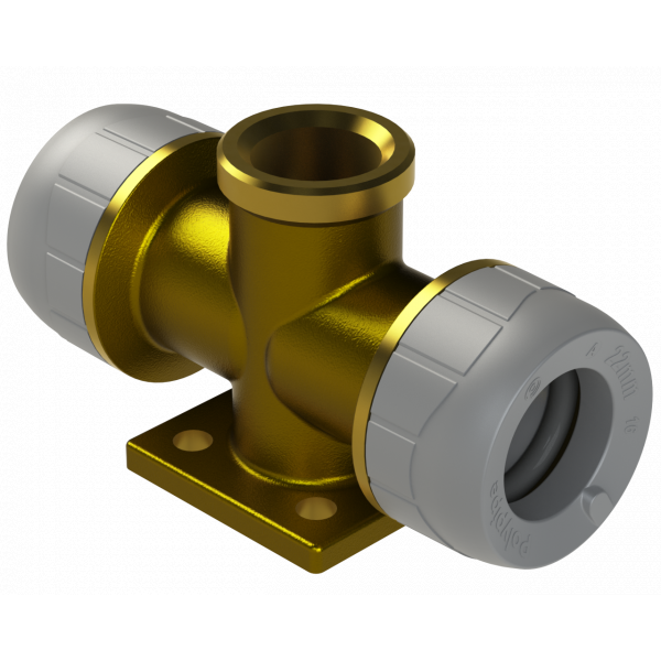 Polypipe 22mm X 1/2in P/plumb Wallplate Tee ( (PB512212)