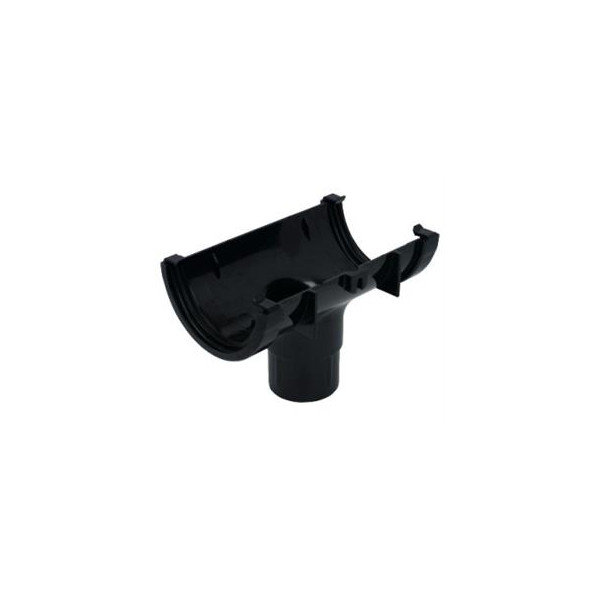Plumin 112mm Half-Round Running Outlet - Black