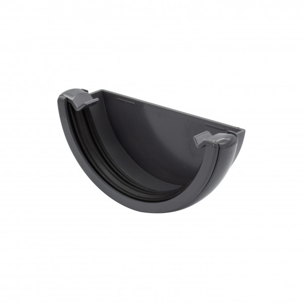 Floplast Half Round External Stopend - Anthracite Grey (RE1AG)