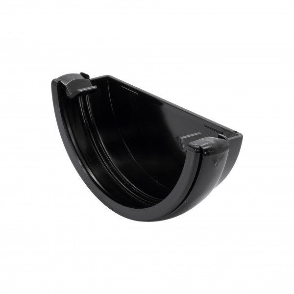 Floplast Half Round External Stopend - Black (RE1B)