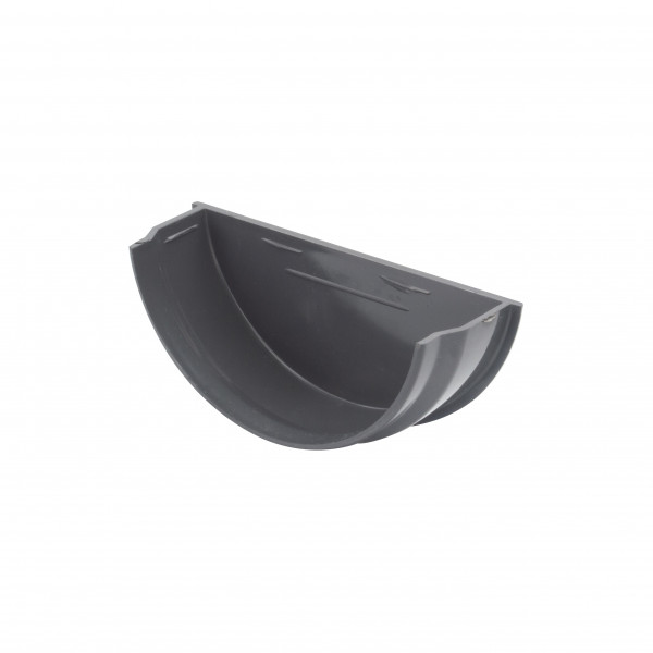 Floplast Half Round Internal Stopend - Anthracite Grey (RE2AG)