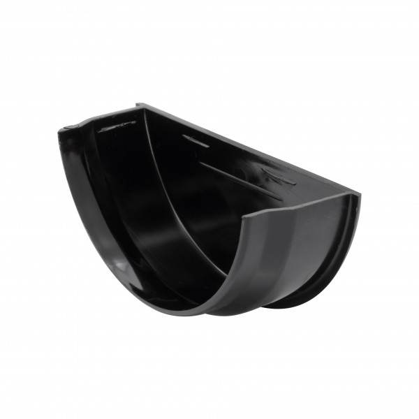 Floplast Half Round Internal Stopend - Black (RE2B)
