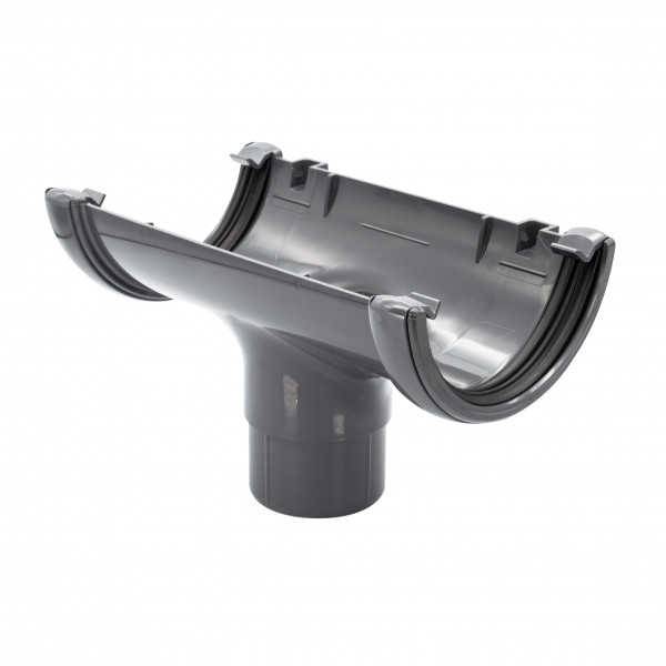 Floplast Half Round Running Outlet - Anthracite Grey (RO1AG)