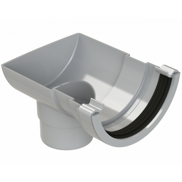 Polypipe 112mm H/r S/end Running Outlet - Grey (RR106G)