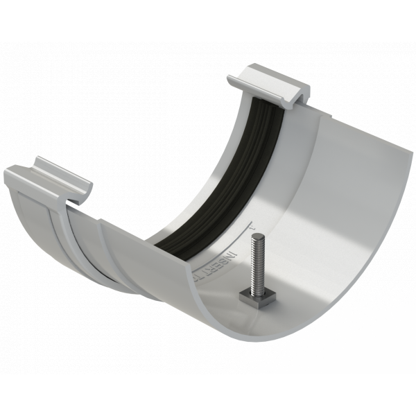 Polypipe 112mm H/r Gutter Adapt To Metal - Grey (RR116G)