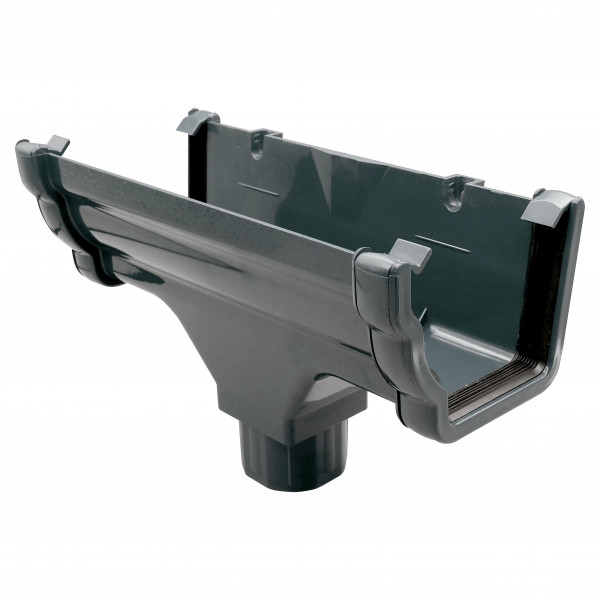 Floplast Niagara Ogee Running Outlet - Multi Fit Outlet Round & Square Downpipe - Anthracite Grey (RON1AG)