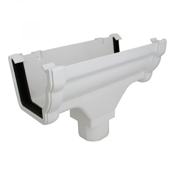 FloPlast Niagara 110mm Ogee Gutter Running Outlet (RON1W) - White