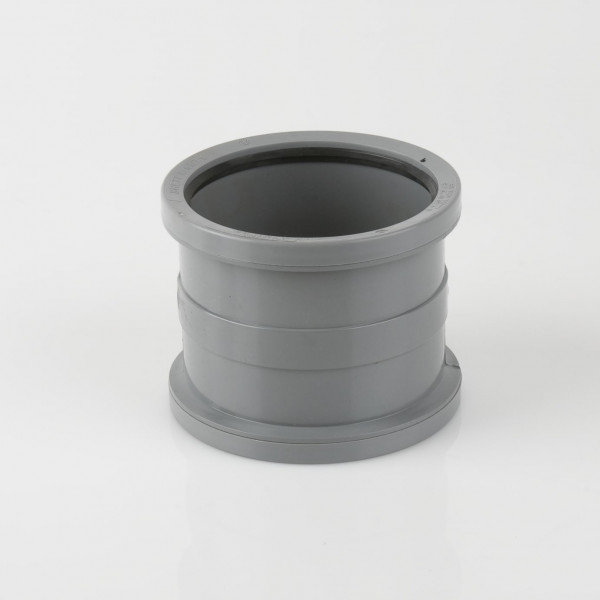Brett Martin Soil 110mm Dbl Sckt Pipe Conn - Grey (BS406G)