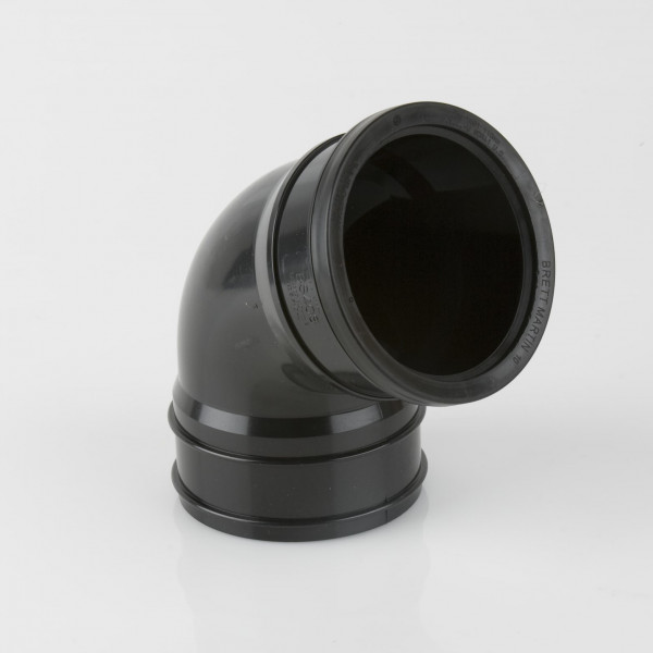 Brett Martin Soil 110mm 112.5D Top Offset Bend - Black (BS408B)