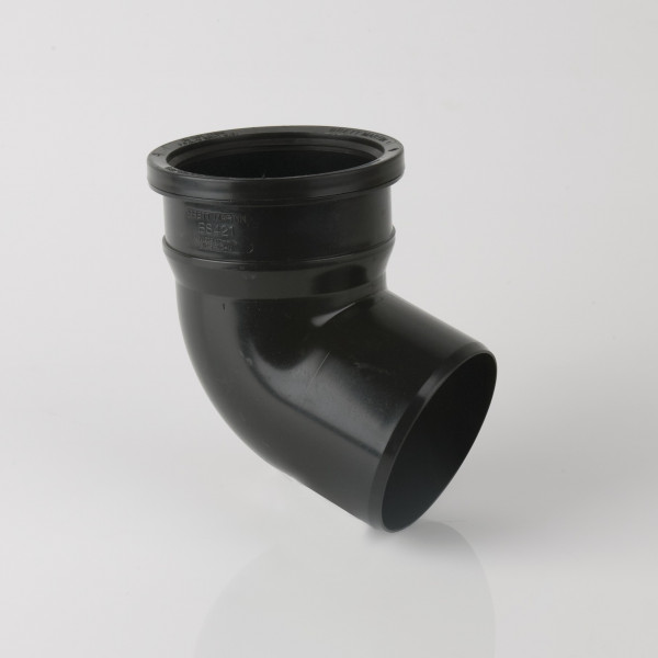 Brett Martin Soil 110mm 112.5D Sgl Sckt Bend - Black (BS421B)