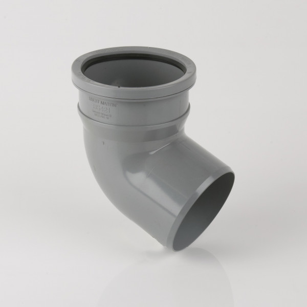 Brett Martin Soil 110mm 112.5D Sgl Sckt Bend - Grey (BS421G)