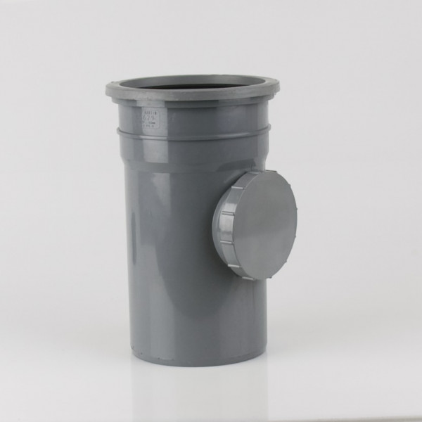 Brett Martin Soil 160mm Sgl Sckt Access Pipe - Grey (BS629G)
