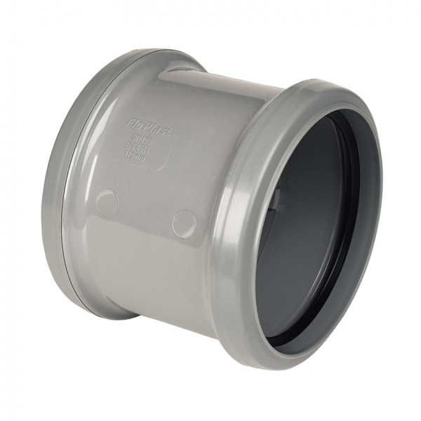 Floplast Coupler - Double Socket Ring Seal - Grey (SP105G)