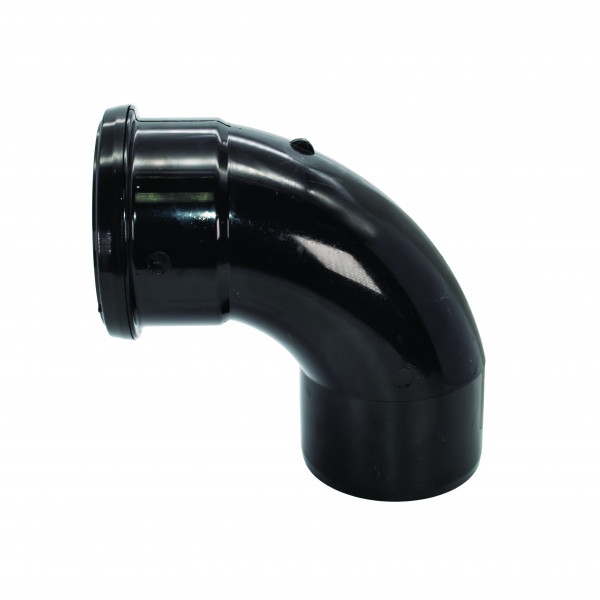 Floplast 87.5 Degree Bend - Single Socket Ring Seal - Black (SP161B)