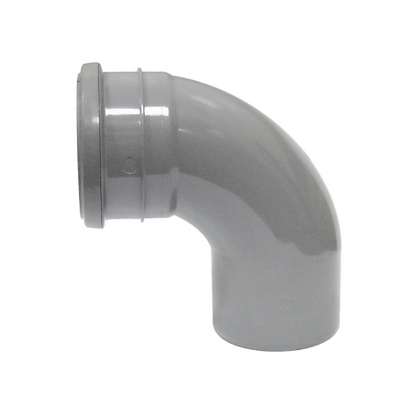 Floplast 87.5 Degree Bend - Single Socket Ring Seal - Grey (SP161G)
