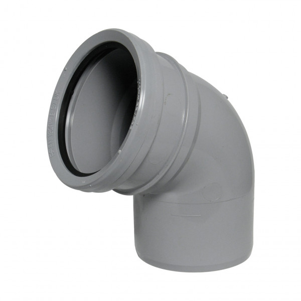 Floplast 67.5 Degree Bend - Single Socket Ring Seal - Grey (SP162G)