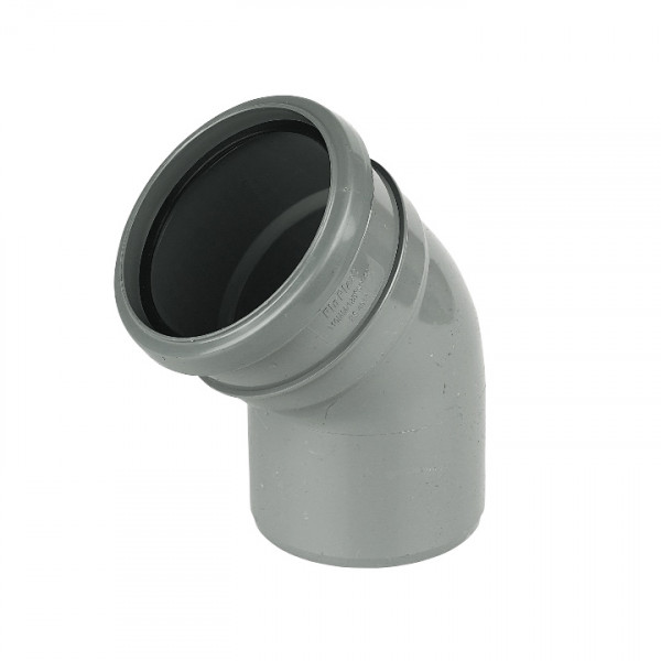 Floplast 45 Degree Bend - Single Socket Ring Seal - Grey (SP163G)