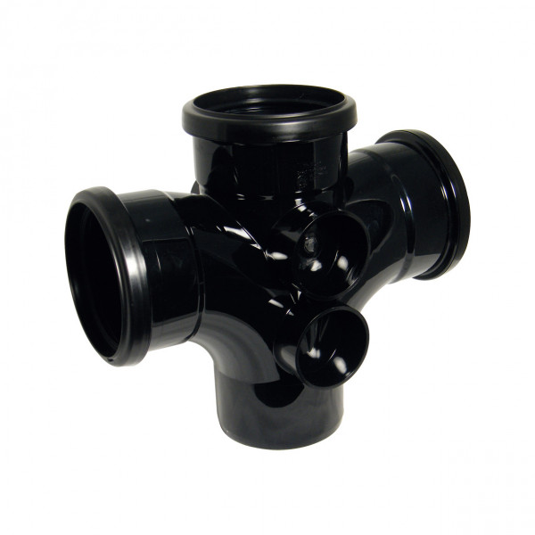 Floplast 87.5 Degree Double Branch Ring Seal - Black (SP230B)