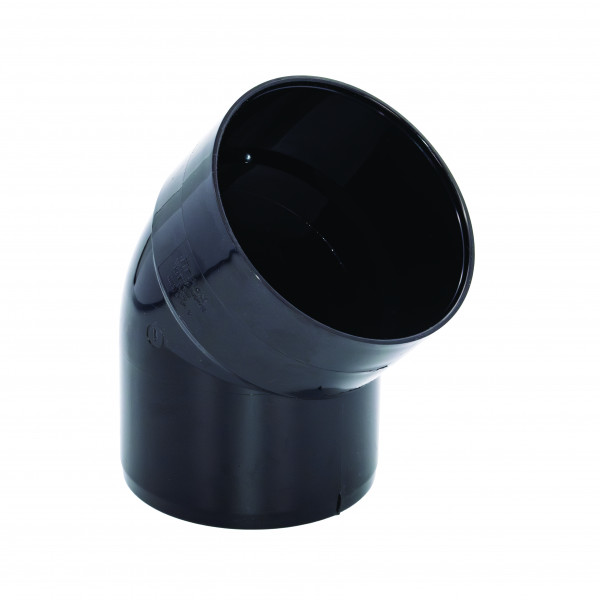 Floplast 45 Degree Bottom Offset Bend - Spigot / Solvent Weld Ring Seal - Black (SP435B)
