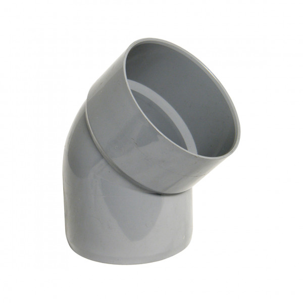 Floplast 45 Degree Bottom Offset Bend - Spigot / Solvent Weld Ring Seal - Grey (SP435G)