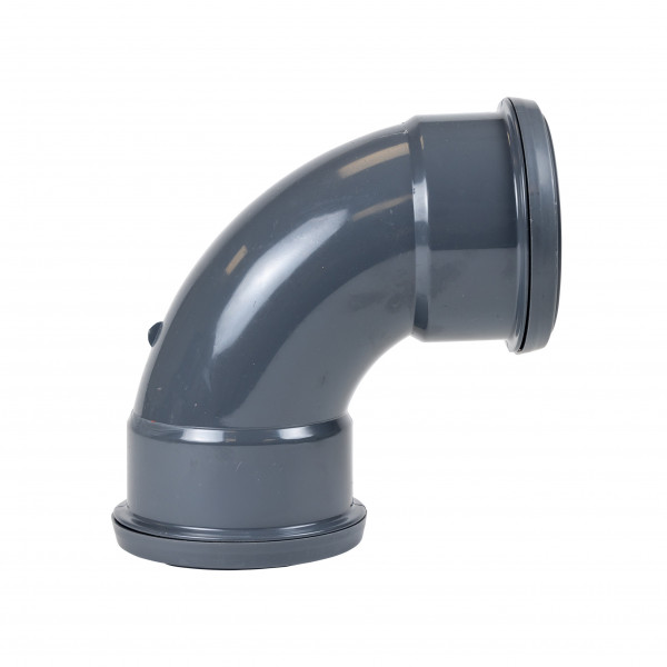Floplast 87.5 Degree Bend - Double Socket Ring Seal - Anthracite Grey (SP561AG)