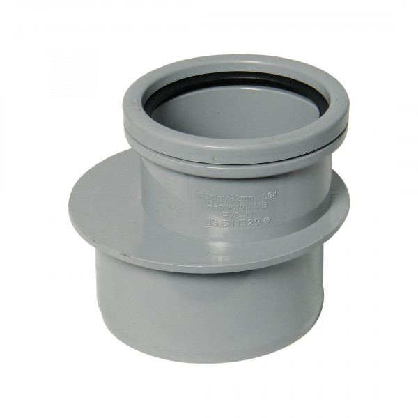 Floplast 110mm X 82mm Soil Reducer - Grey Only Ring Seal - Grey (SP97G)