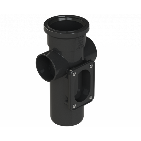 Polypipe R/seal Access Pipe (1xsocket) 3in/82mm Bk (SA343B)