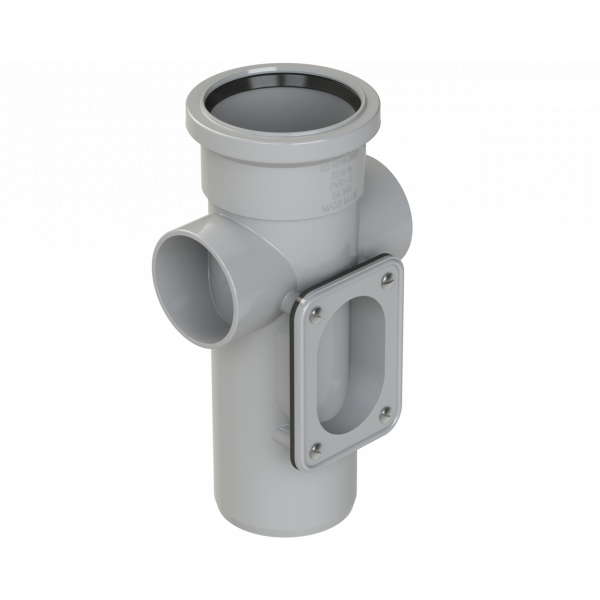 Polypipe R/seal Access Pipe (1xsocket) 3in/82mm Gy (SA343G)