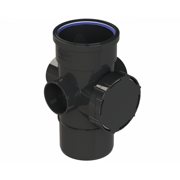 Polypipe R/seal Access Pipe (1xsckt) 4in/110mm - Black (SA43B)