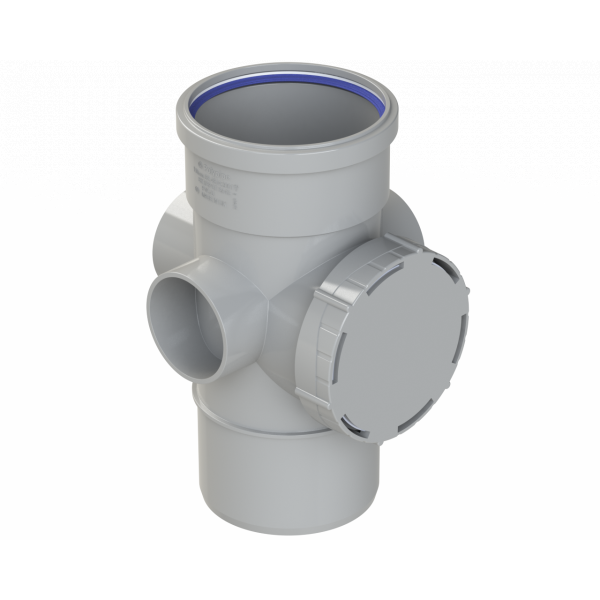 Polypipe R/seal Access Pipe (1xsckt) 4in/110mm - Grey (SA43G)
